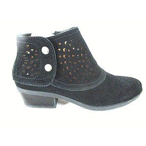 Baretraps Black Suede Booties Block Heel Zip Up Boots Shoes Womens 7 M (SW29)pmf